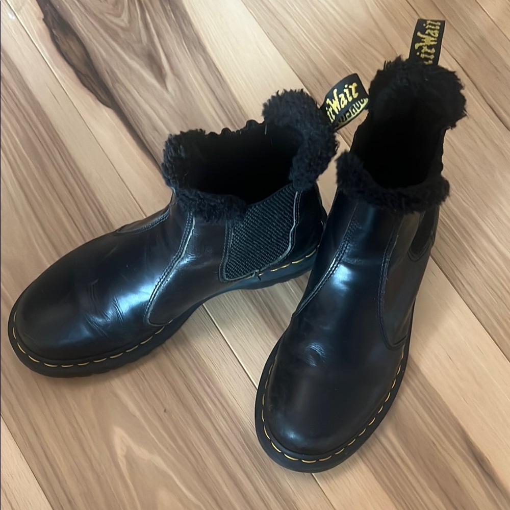 Doc Martens faux fur lined Chelsea boots